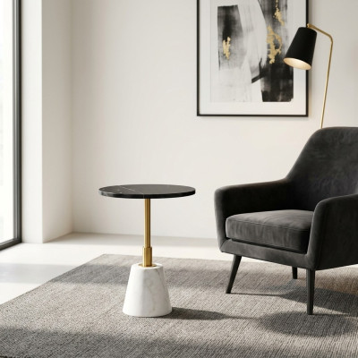 Mesa auxiliar redonda, mesa de centro de diseñador, mesa de café, muebles de sala de estar nuevos.