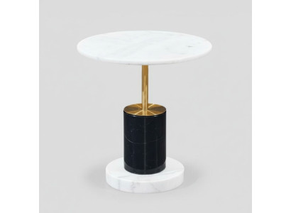 Mesa auxiliar blanca redonda para sala de estar, mesas de centro de estilo de periódicos, mesas de estilo de estantes.