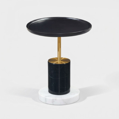 Mesa de café redonda de diseñador, mesas auxiliares de lujo, mesa de sala de estar, muebles.
