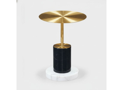 Moderna Mesa Auxiliar de Mármol Dorado para Sala de Estar Mesas Redondas Diseño