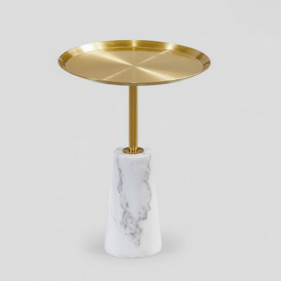 Mesa auxiliar blanca Mesa de centro de diseñador Sala de estar Muebles de metal de lujo