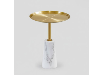 Mesa auxiliar blanca Mesa de centro de diseñador Sala de estar Muebles de metal de lujo