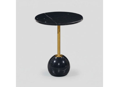 Mesa auxiliar negro y dorado. Mesas de centro de mármol modernas para sala de estar.