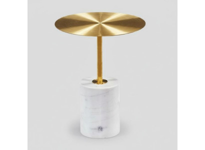 Mesa de salón de lujo blanca Mesa auxiliar Mesa de café de mármol artificial