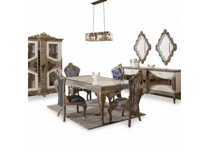 Conjunto de sillas para comedor clásico de diseñador, juego de mesa de comedor, conjunto de 5 piezas.