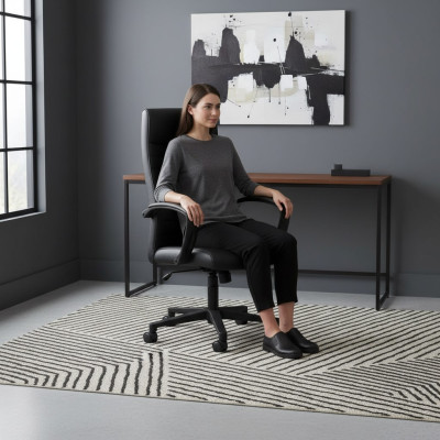 Silla de oficina para juegos negra, silla de escritorio giratoria muebles de silla de oficina.