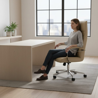 Muebles de silla giratoria modernos y cómodos Beige Silla de oficina Silla de juego Silla de oficina nueva.