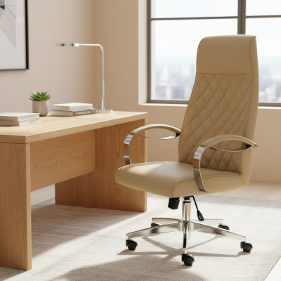 Muebles de silla giratoria modernos y cómodos Beige Silla de oficina Silla de juego Silla de oficina nueva.