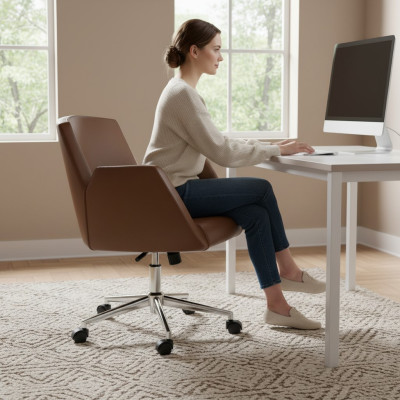 Silla de oficina marrón Silla de juego Silla de oficina Silla giratoria Silla de escritorio Silla ejecutiva