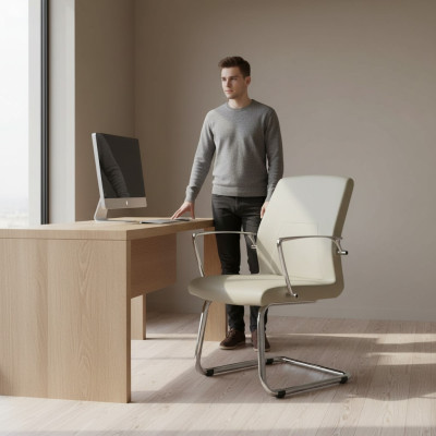 Silla de oficina blanca Silla de escritorio Silla giratoria Muebles de oficina Mobiliario de oficina Asiento nuevo