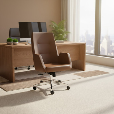 Elegante silla de oficina gaming moderna individual marrón silla de oficina giratoria