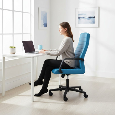 Silla de oficina de lujo de piel sintética silla de juego silla de oficina nuevo silla giratoria azul nuevo