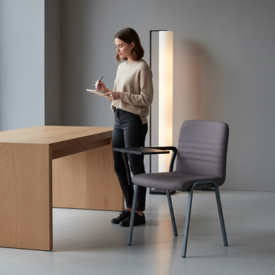 Silla de oficina de lujo, silla de diseño de tela de escritorio, silla de diseñador de muebles de metal nueva.