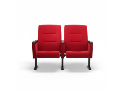Sillón Art Deco Sofá de 1 plaza para diseño de teatro de lujo en textil rojo nuevo.