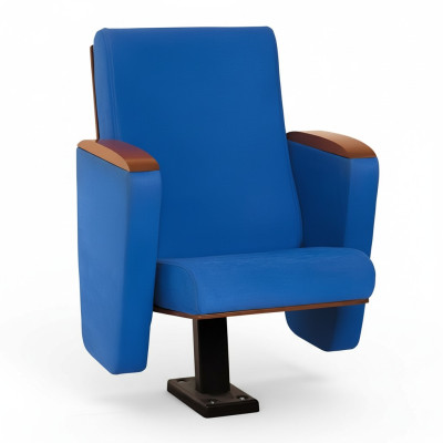 Sillón Art Deco Sillón Sofá de 1 plaza en diseño de teatro de lujo azul textil
