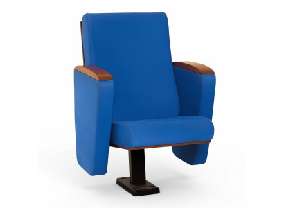 Sillón Art Deco Sillón Sofá de 1 plaza en diseño de teatro de lujo azul textil
