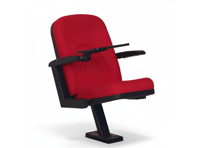 Sillón tapizado rojo diseñador de una plaza, asiento individual moderno de lujo para cine en teatro.