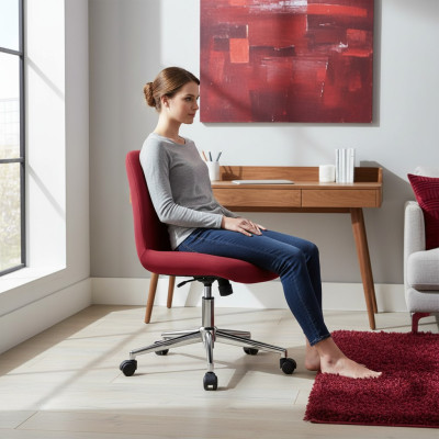 Silla de oficina roja Silla de lujo Silla de oficina Silla de jefe Nueva Tela Silla de diseñador Muebles