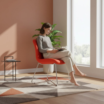 Sillas de lujo de diseño naranja acolchado Sillas de muebles de oficina nuevos muebles textiles