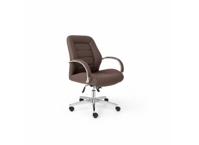 Silla de ordenador giratoria acolchada de cuero artificial, silla de escritorio, silla de oficina, silla ejecutiva.