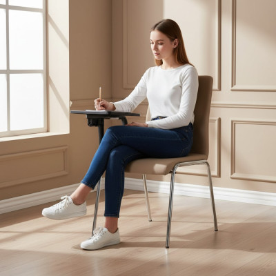 Sillón beige elegante, sillón moderno de alta calidad, diseño de silla de oficina nuevo.