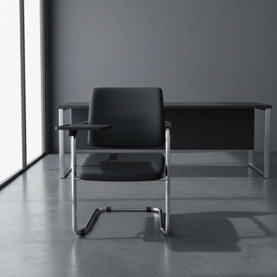 Silla negra elegante, silla moderna de alta calidad, silla de oficina de diseño nueva.