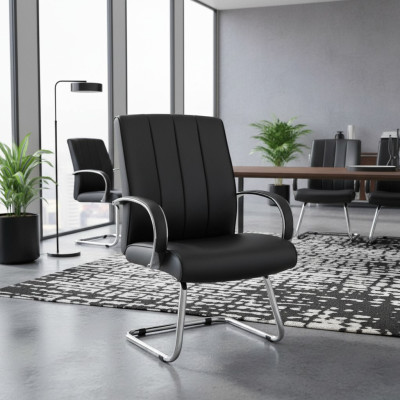 Silla de oficina acolchada de cuero negro para jefe, silla de oficina, sillas de ordenador, muebles de silla nuevos.