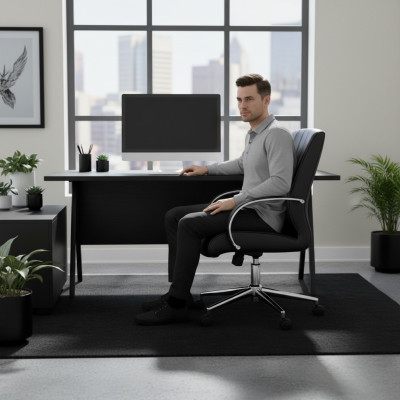 Silla de cuero artificial giratoria para computadora muebles silla de oficina silla ejecutiva