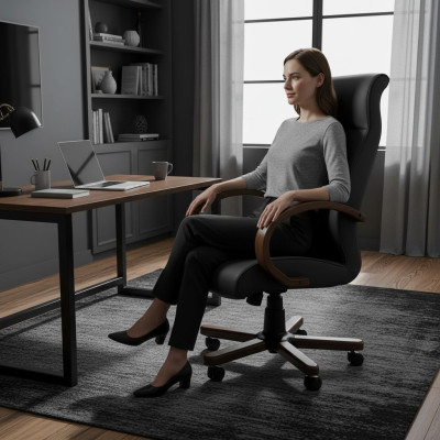 Sillas de ordenador Sillones de dirección Butacas Cuero artificial Acolchado Silla de oficina Giratoria Nuevo