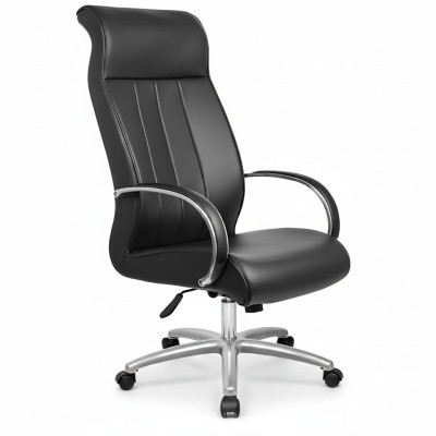 Sillas de ordenador negras Silla ejecutiva Sillón de cuero artificial Acolchado Silla de oficina Giratoria