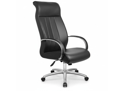 Sillas de ordenador negras Silla ejecutiva Sillón de cuero artificial Acolchado Silla de oficina Giratoria