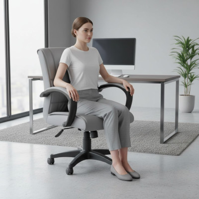 Silla de oficina de lujo tapizada de lujo, sillas giratorias de oficina de diseñador.