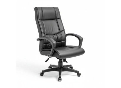 Sillas de oficina negras de lujo, sillas tapizadas, muebles de diseñador, silla de oficina giratoria.