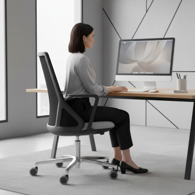 Sillas de oficina de lujo negras, silla tapizada moderna de diseño de muebles.