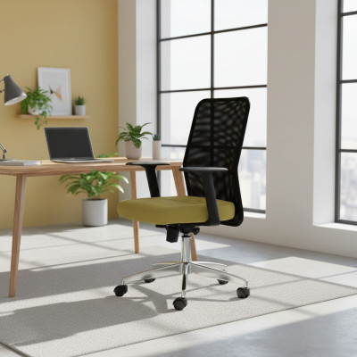 Silla tapizada giratoria de tela para computadora, silla de oficina, silla ejecutiva.