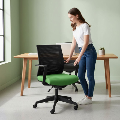 Silla de oficina giratoria de jefe nueva silla Silla de oficina moderna verde Silla de juego nueva