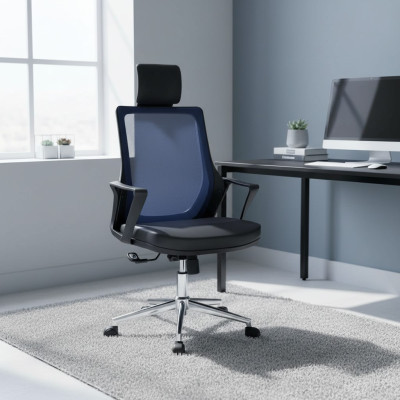 Sillón de cuero artificial acolchado giratorio Sillas de ordenador Muebles Silla de oficina Silla ejecutiva