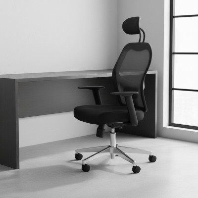 Sillas de oficina de lujo negras acolchadas Silla de ordenador giratoria Muebles Silla de oficina