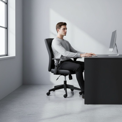 Silla de juego negra Silla de oficina Silla giratoria de escritorio Silla ejecutiva Nueva