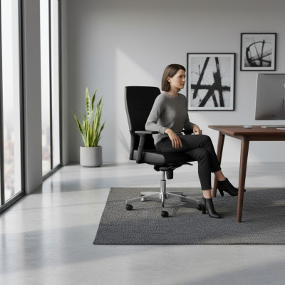 Oficina Sillón Negro Silla de Juegos Silla de Oficina Escritorio Silla Giratoria Silla de Jefe