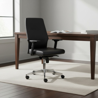 Oficina Sillón Negro Silla de Juegos Silla de Oficina Escritorio Silla Giratoria Silla de Jefe