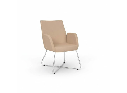 Diseño Silla Sillón Tapizado Sillas Lujo Textil Butaca Beige Silla de Oficina