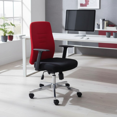 Silla de oficina roja Silla de juego Tela Silla de oficina Silla giratoria Jefe Nuevo Sillón