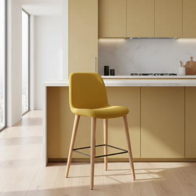 Silla de comedor de lujo amarilla sillas diseño silla silla de madera nueva
