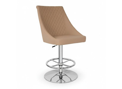 Moderno Taburete de bar diseñador de alta calidad en beige, muebles de lujo de cuero artificial nuevos.