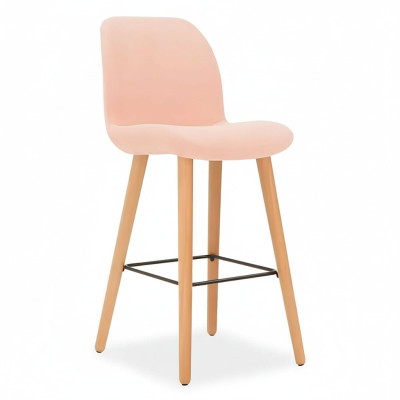 Silla rosa moderna Diseñador taburete de bar de madera elegante Muebles de lujo Taburete nuevo