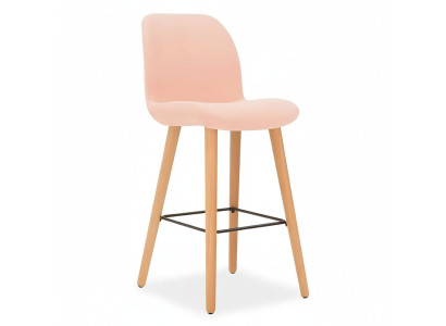 Silla rosa moderna Diseñador taburete de bar de madera elegante Muebles de lujo Taburete nuevo