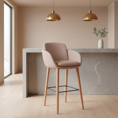 Taburete de bar Taburete de bar beige Cuero artificial Diseño Taburetes de bar Taburete Sillas Hocker