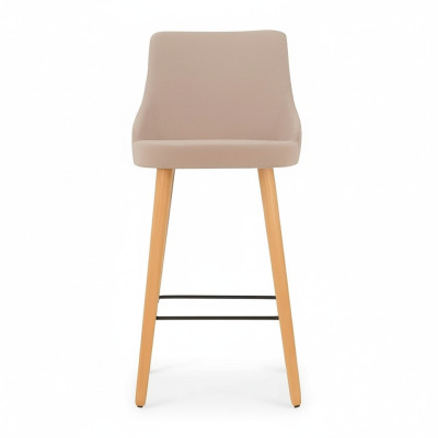 Taburete de bar moderno, silla de diseñador de madera, taburete de comedor, taburete de bar beige nuevo.