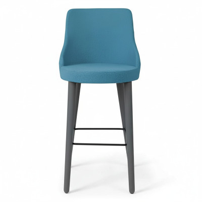 Elegante taburete de bar silla diseñadora silla de madera silla de comedor taburete bar azul nuevo